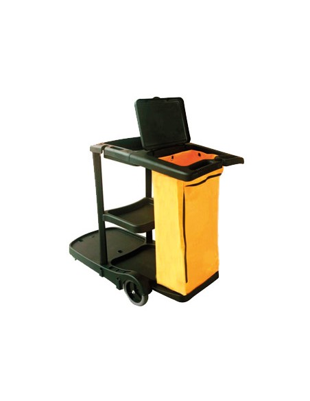 Carro de limpieza q connect de polipropileno con ruedas 58x24x96 cms