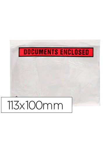 Sobre autoadhesivo q connect portadocumentos multilingue 113x100 mm sin ventana paquete de 100 unidades