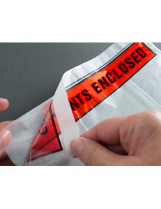 Sobre autoadhesivo q connect portadocumentos multilingue 113x100 mm sin ventana paquete de 100 unidades