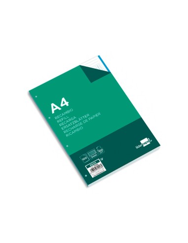 Recambio liderpapel a4 100 hojas 100g m2 cuadro 5mm 4 taladros bandas de 5 colores