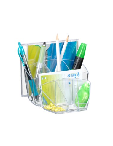 Organizador sobremesa cep con 8 compartimentos plastico transparente