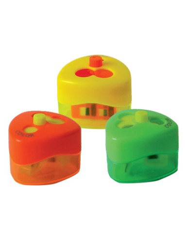 Sacapuntas mr top swing 959 3 uso con deposito top colores neon surtidos