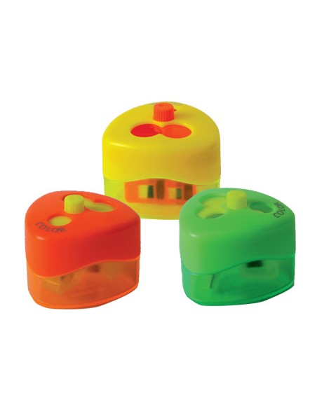 Sacapuntas mr top swing 959 3 uso con deposito top colores neon surtidos