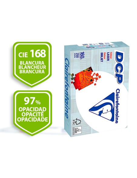 Papel fotocopiadora clairefontaine din a4 160 gramos paquete de 250 hojas