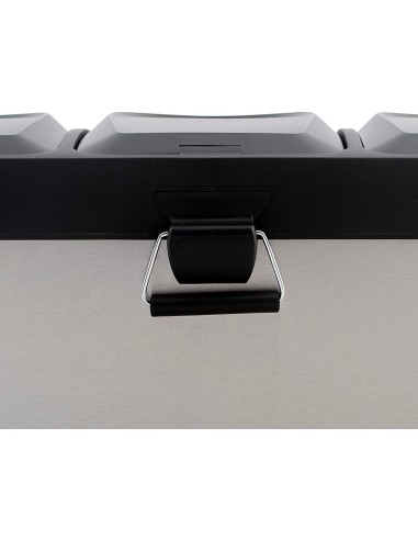 Papelera contenedor q connect metalica con tapadera de plastico y pedal 3 depositos 45l 605x340x485 mm