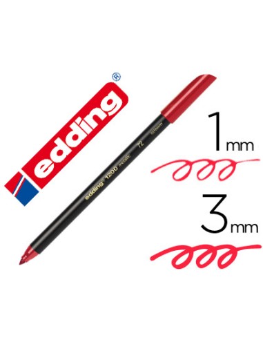 Rotulador edding punta fibra 1200 rojo metalizado n 72 punta redonda 1 3 mm