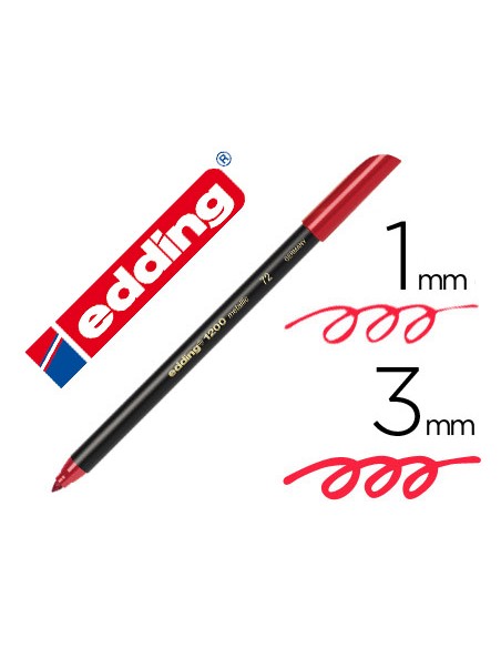 Rotulador edding punta fibra 1200 rojo metalizado n 72 punta redonda 1 3 mm