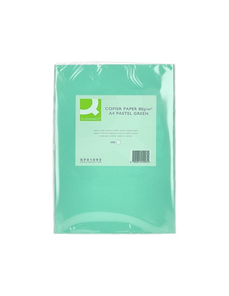 Papel color q connect din a4 80 gr verde paquete de 500 hojas