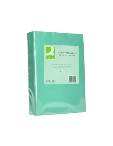 Papel color q connect din a4 80 gr verde paquete de 500 hojas