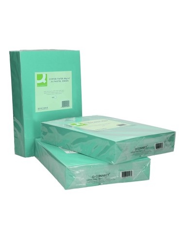 Papel color q connect din a4 80 gr verde paquete de 500 hojas