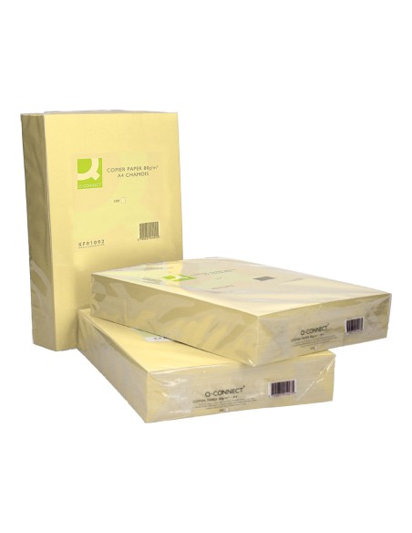 Papel color q connect din a4 80gr champagne paquete de 500 hojas