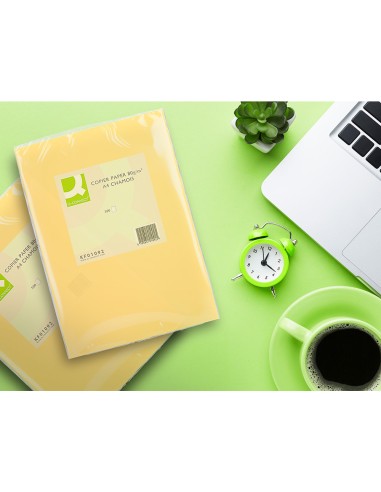 Papel color q connect din a4 80gr champagne paquete de 500 hojas