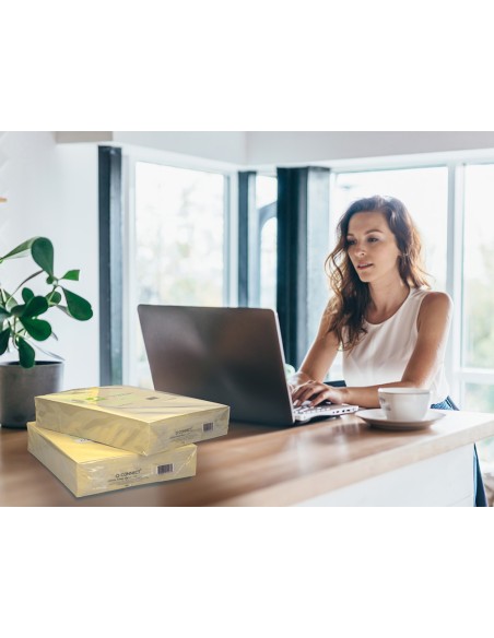 Papel color q connect din a4 80gr champagne paquete de 500 hojas