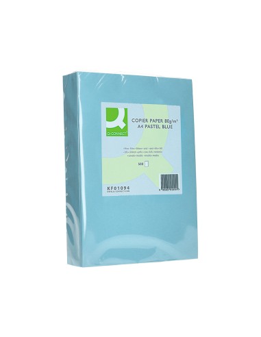 Papel color q connect din a4 80gr celeste paquete de 500 hojas