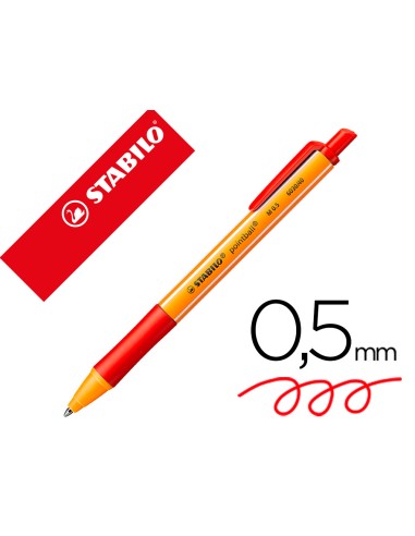 Boligrafo stabilo pointball 05 mm rojo