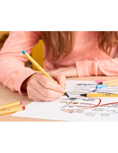 Rotulador stabilo punta de fibra point 88 estuche de 30 unidades surtidas