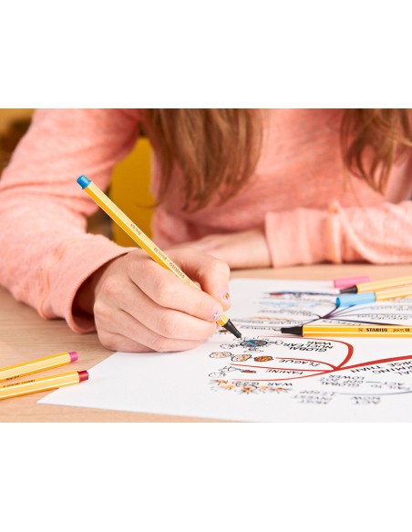 Rotulador stabilo punta de fibra point 88 estuche de 30 unidades surtidas