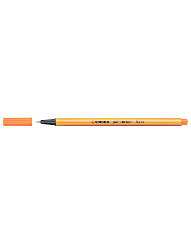 Rotulador stabilo punta de fib ra point 88 naranja neon punta fina 04mm