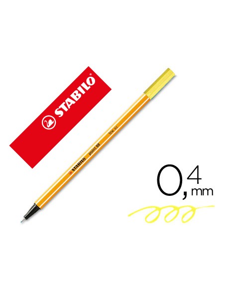 Rotulador stabilo punta de fib ra point 88 amarillo neon punta fina 04mm