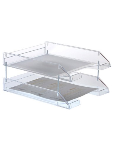 Bandeja sobremesa archivo 2000 plastico transparente cristal 340x260x60 mm