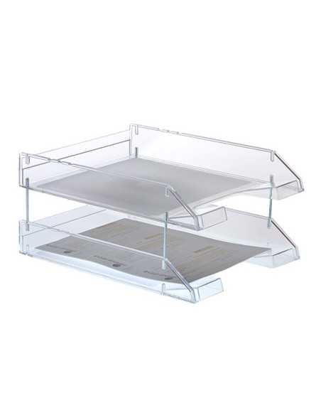 Bandeja sobremesa archivo 2000 plastico transparente cristal 340x260x60 mm