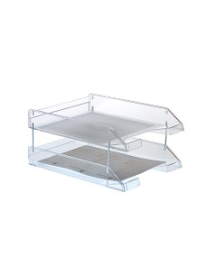 Bandeja sobremesa archivo 2000 plastico transparente cristal 340x260x60 mm