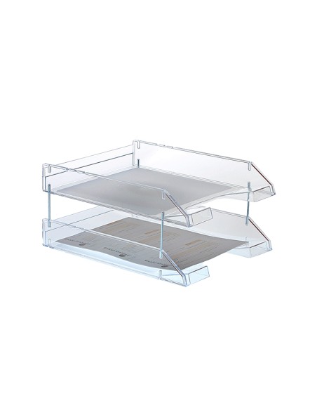 Bandeja sobremesa archivo 2000 plastico transparente cristal 340x260x60 mm