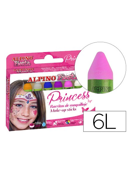 Barra maquillaje alpino estuche de maquillaje princess 6 colores surtidos