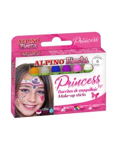 Barra maquillaje alpino estuche de maquillaje princess 6 colores surtidos