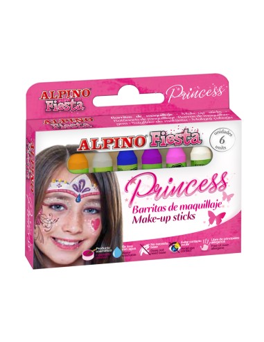 Barra maquillaje alpino estuche de maquillaje princess 6 colores surtidos