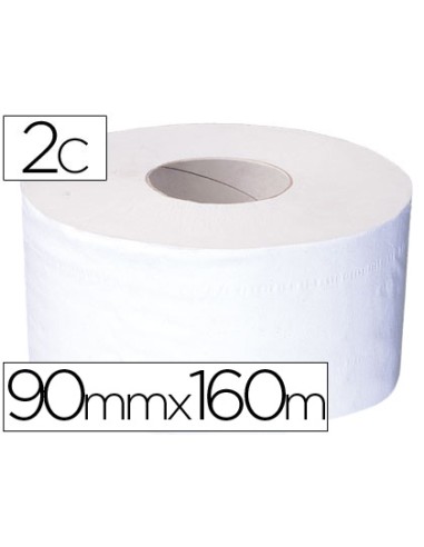 Papel higienico mini jumbo 2 capas 160 mt para dispensador t2