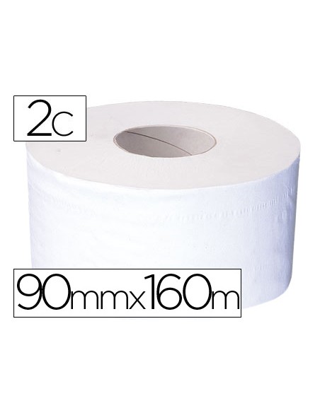 Papel higienico mini jumbo 2 capas 160 mt para dispensador t2