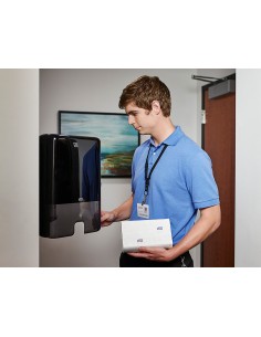 Toalla de papel engarzada 2 capas 21x33 cm paquete de 136 unidades para dispensador h2