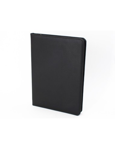 Carpeta portafolios q connect artesania a4 similpiel negro cremallera y dptos 332x262x30 mm fabricada en ubrique