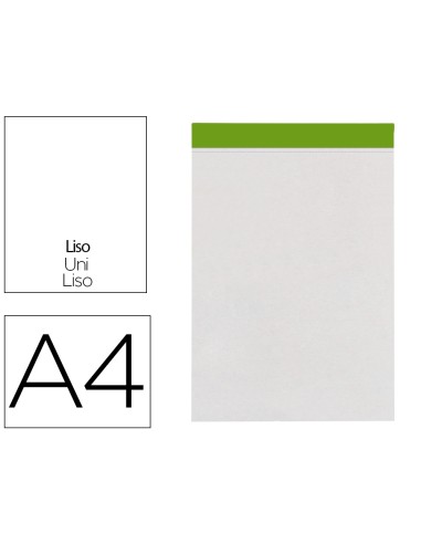 Bloc notas liderpapel liso a4 80 hojas 60 g m2 perforado sin tapa