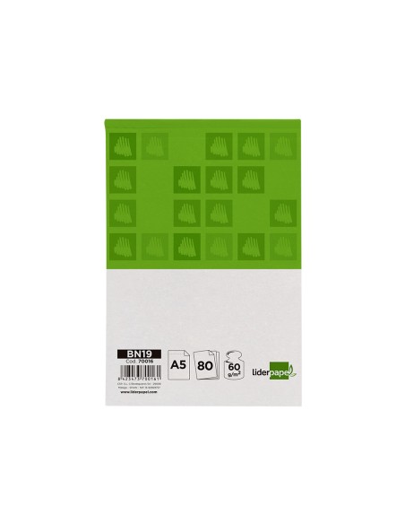 Bloc notas liderpapel cuadro 4 mm a5 80 hojas 60 g m2 perforado sin tapa Bloc notas liderpapel cuadro 4 mm a5 80 hojas 60 g m2 perforado sin tapa