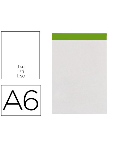 Bloc notas liderpapel liso a6 80 hojas 60 g m2 perforado sin tapa