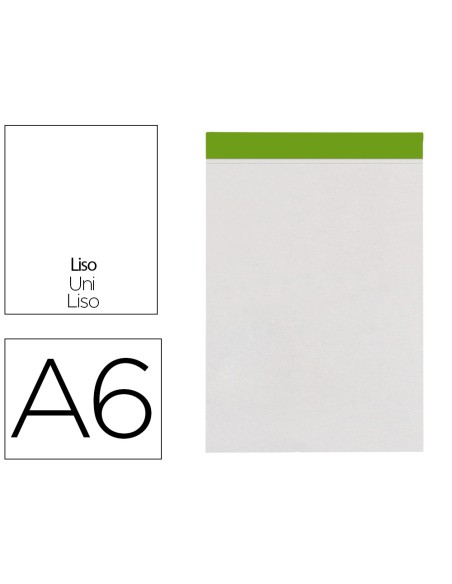 Bloc notas liderpapel liso a6 80 hojas 60 g m2 perforado sin tapa