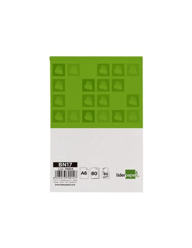 Bloc notas liderpapel cuadro 4 mm a6 80 hojas 60 g m2 perforado sin tapa