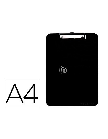 Portanotas herlitz con pinza din a4 poliestireno 25 mm negro