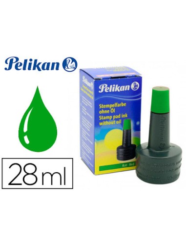 Tinta tampon pelikan verde bote 28 ml