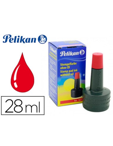 Tinta tampon pelikan rojo bote de 28 ml