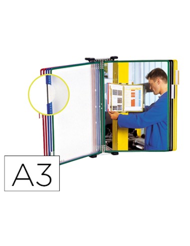 Clasificador de pared metal con 10 fundas tamano a3 colores surtidos