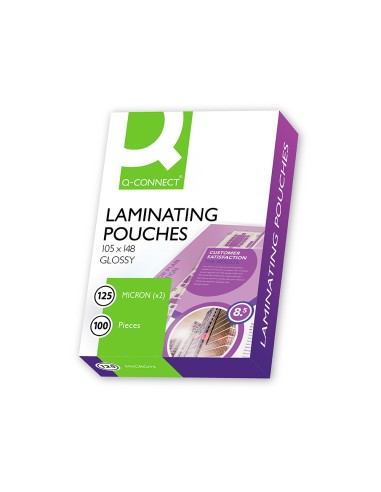 Bolsa de plastificar q connect 105 x 148 mm din a6 125 mc caja de 100 unidades