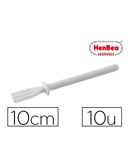 Pincel henbea para cola blanca de plastico flexible 10 cm largo bolsa de 10 unidades