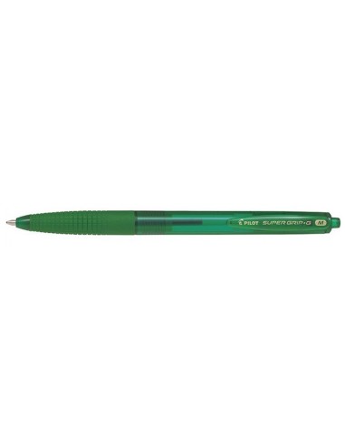 Boligrafo pilot super grip g verde retractil sujecion de caucho tinta base de aceite