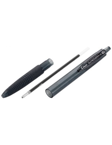 Boligrafo pilot super grip g negro retractil sujecion de caucho tinta base de aceite