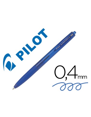 Boligrafo pilot super grip g azul retractil sujecion de caucho tinta base de aceite