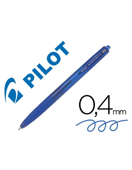 Boligrafo pilot super grip g azul retractil sujecion de caucho tinta base de aceite