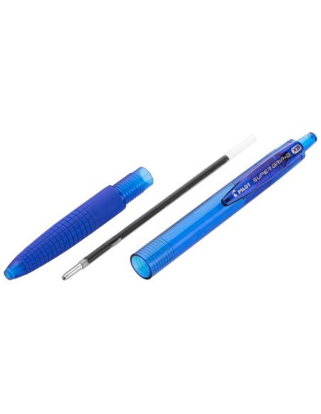 Boligrafo pilot super grip g azul retractil sujecion de caucho tinta base de aceite